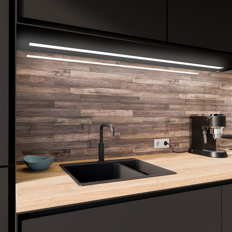 Küchenrückwand ESG Glas 6mm mit keramischen Druck HARDWOOD 1