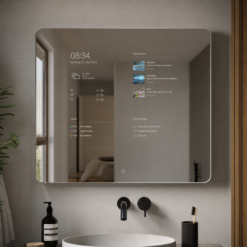 Pilkington MirrorView - Smart-Mirror Touchscreen & TV Glas, 6mm