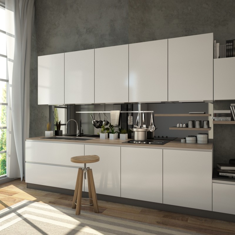 Glasrückwand Küche, Nischenrückwand - Schwarz - REF 9005, 6mm