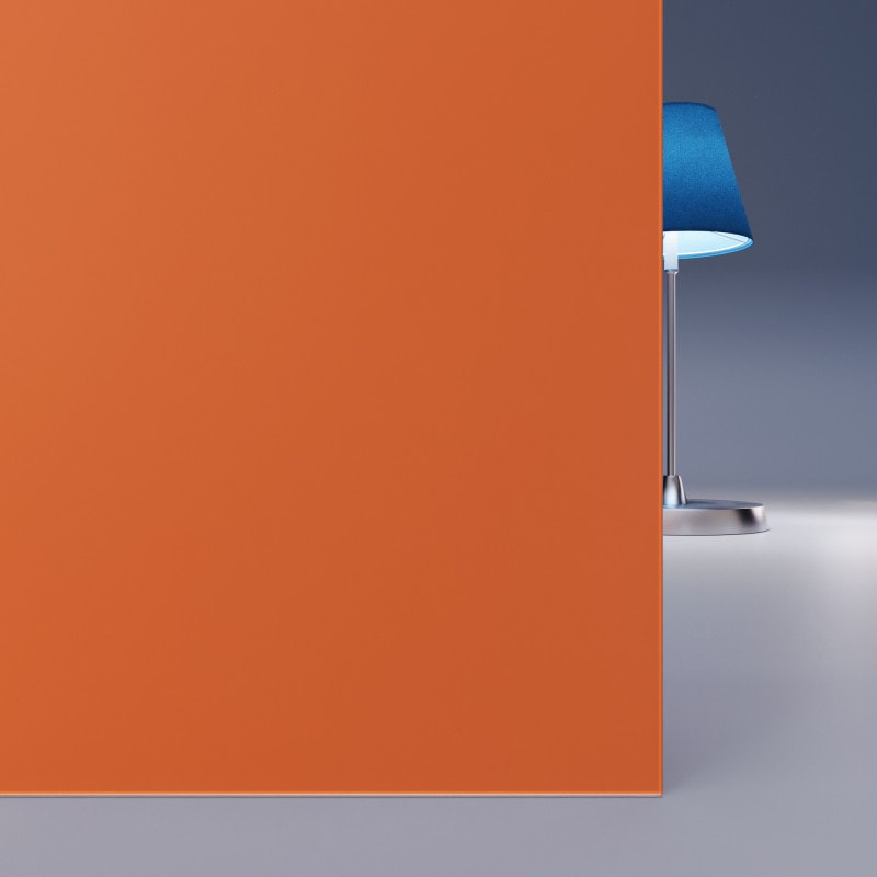 Orange lackiertes ESG Glas SATINATO 4mm