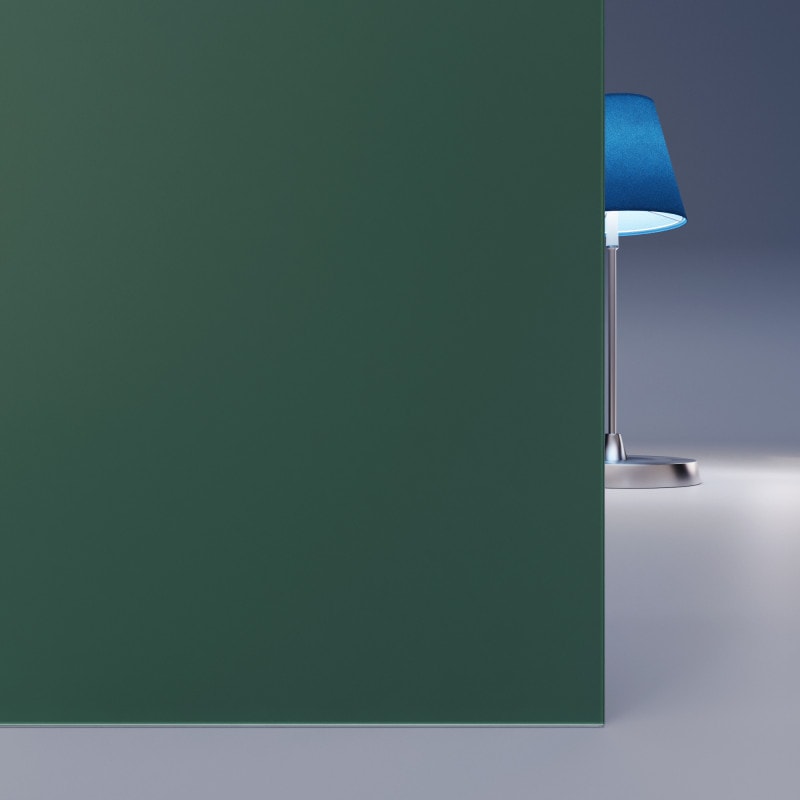 Grün lackiertes ESG Glas SATINATO 4mm