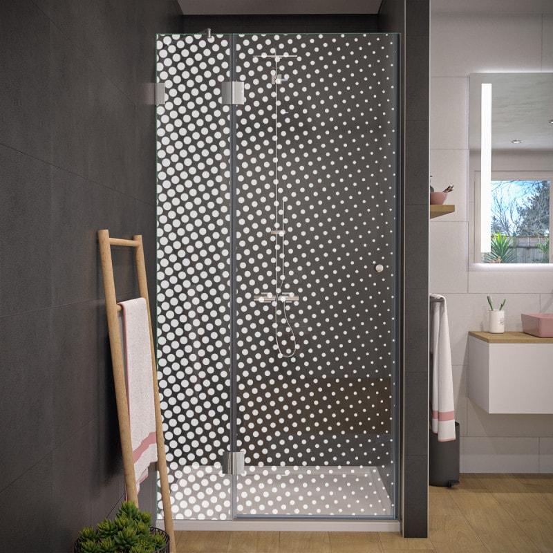 Laser-Design Duschtür aus Glas DOT 2/104