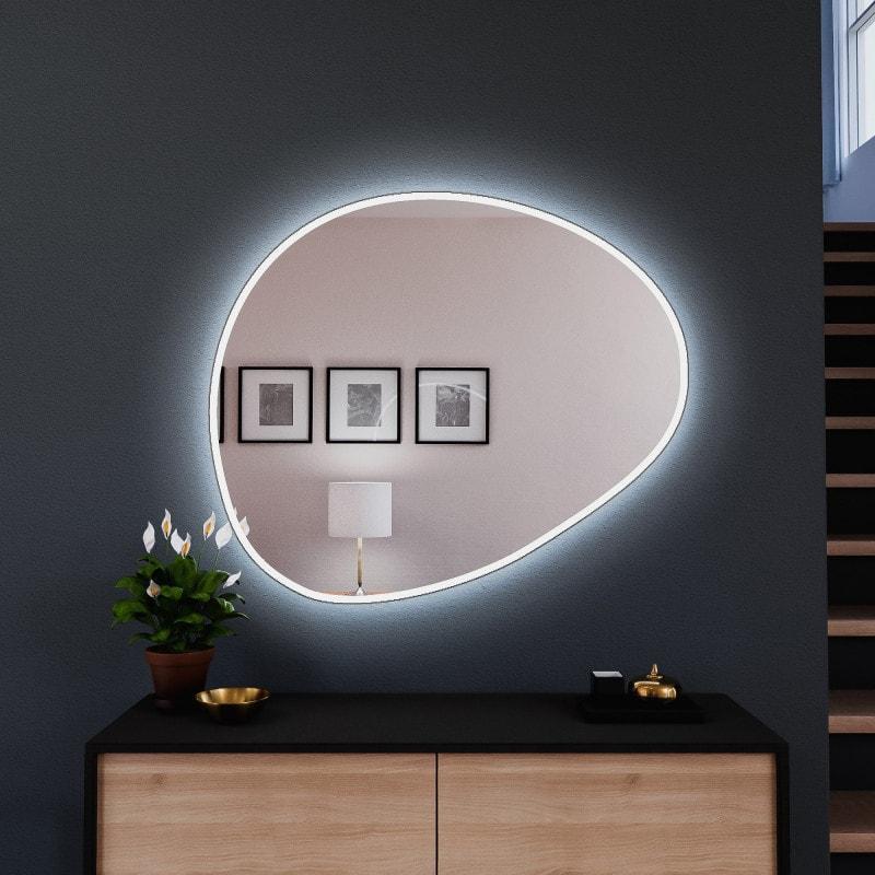 LED Spiegel organisch geformt Stein 3