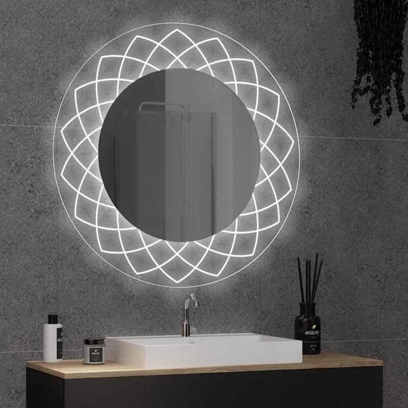 Runder LED Spiegel mit Glas-Rahmen Lisandra 2