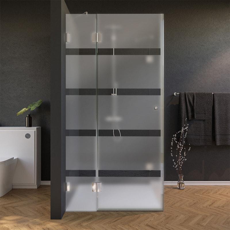 Glas Duschkabine mit Streifen, Tür seitlich AREA 3/210