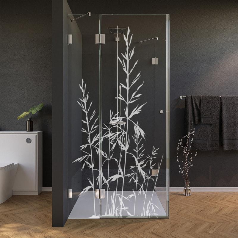 Glas Duschkabine Tür seitlich mit Motiv GRÄSER 210