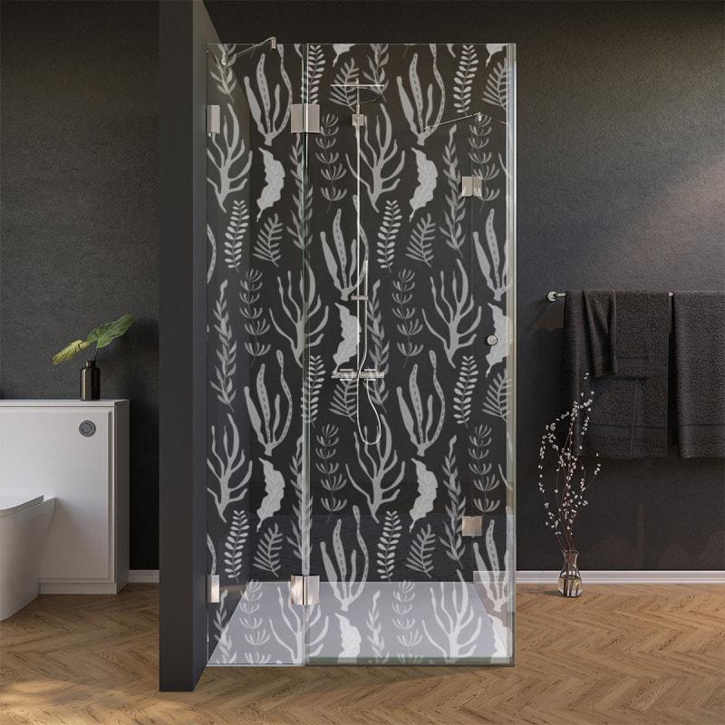 Glas Duschkabine Tür seitlich mit Motiv SEEGRAS 210