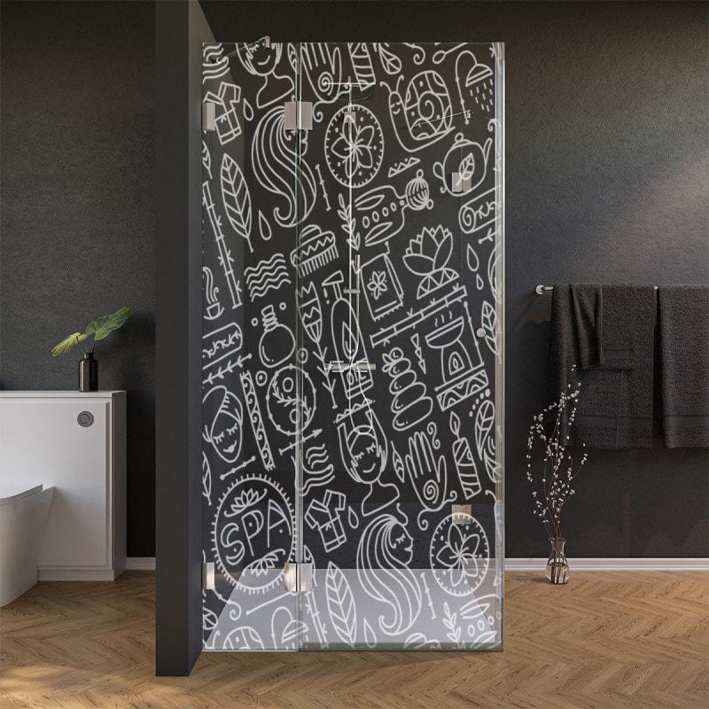 Glas Duschkabine Tür seitlich mit Motiv SPA 1/210