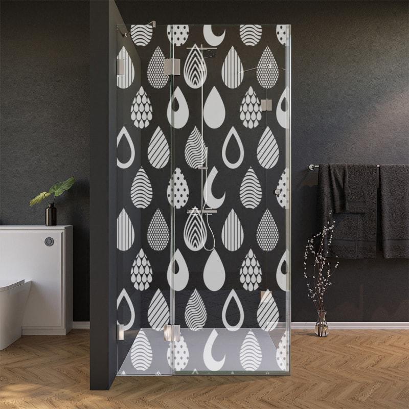 Glas Duschkabine Tür seitlich mit Motiv TROPFEN 2/210