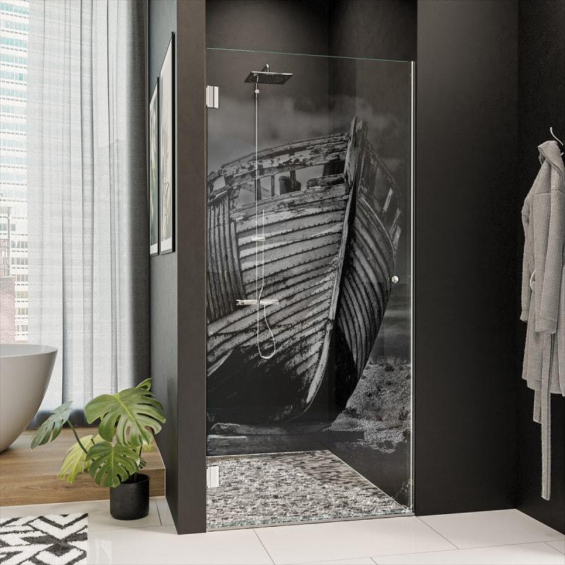 Nischentür für die Dusche mit Motiv BOOT 1/101