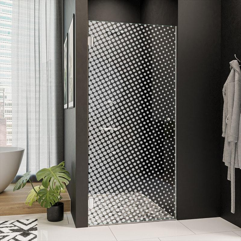 Dusche Glastür nach Maß mit Dekor DOT 2/101