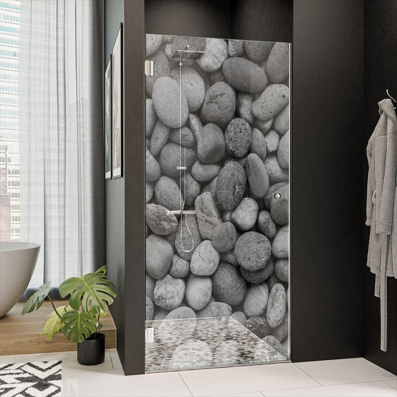 Dusche Glastür nach Maß mit Motiv STEINE 101