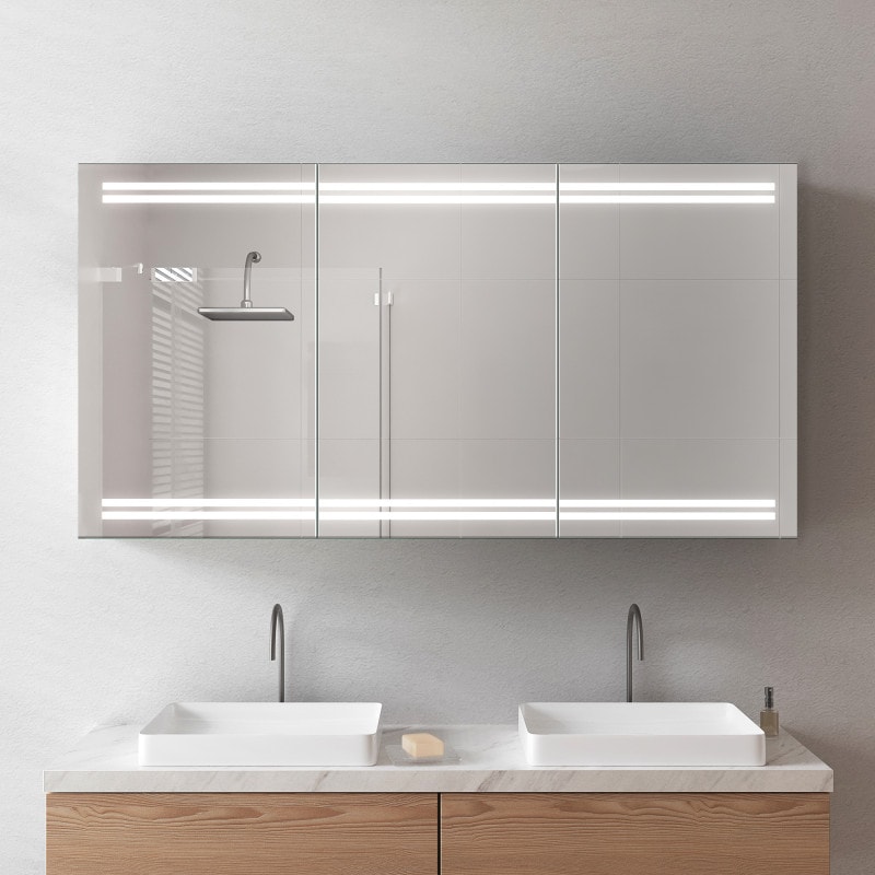 Alu Badspiegelschrank mit Beleuchtung - Eger
