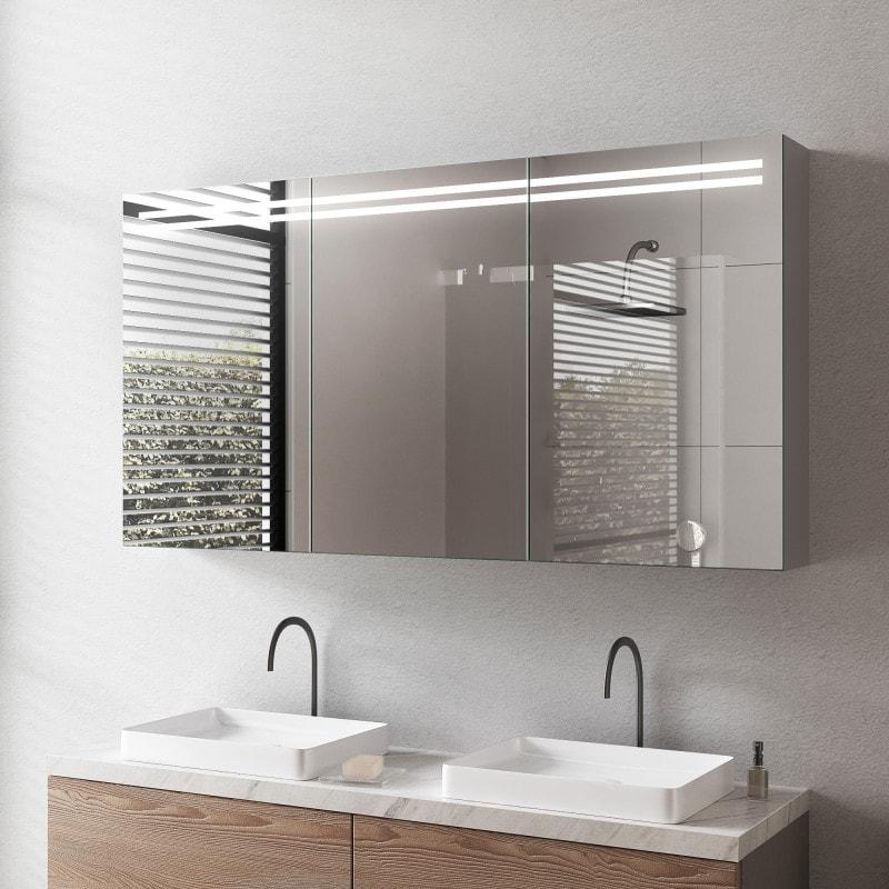 Aluminium Bad Spiegelschrank mit LED - Leine Aluminium Bad Spiegelschrank mit LED - Leine