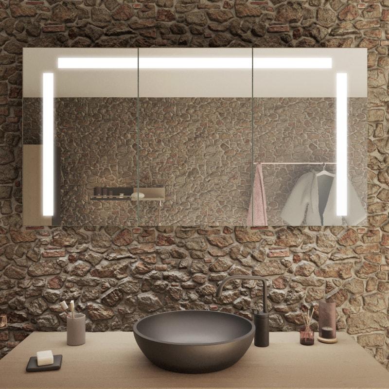 Badezimmer Spiegelschrank LED Auf-/Unterputz - DETROIT Badezimmer Spiegelschrank LED Auf-/Unterputz - DETROIT