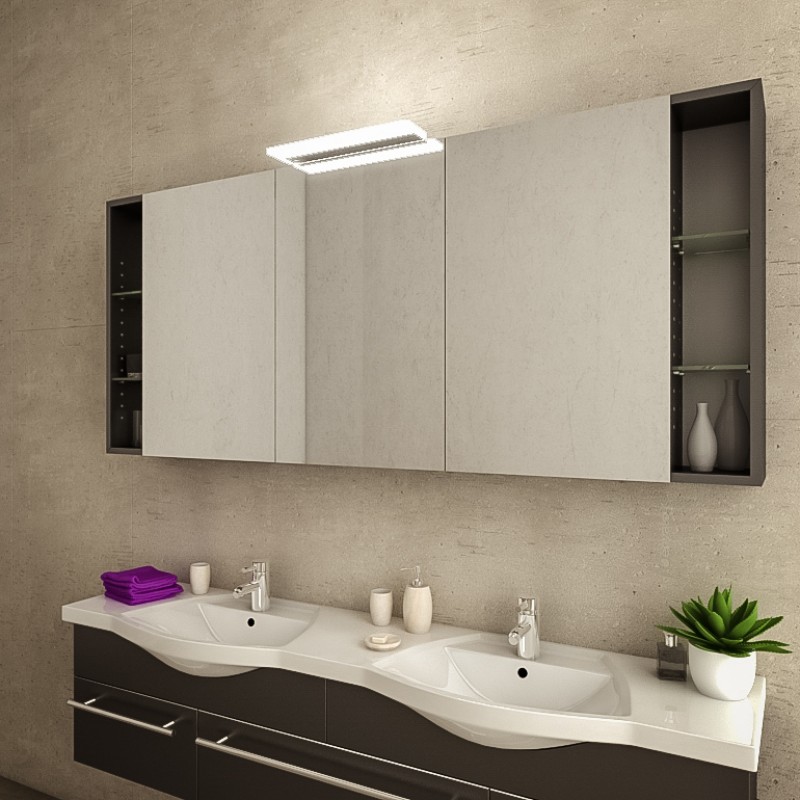 Badezimmerspiegelschrank mit Regalen und Lampe Katherine 3