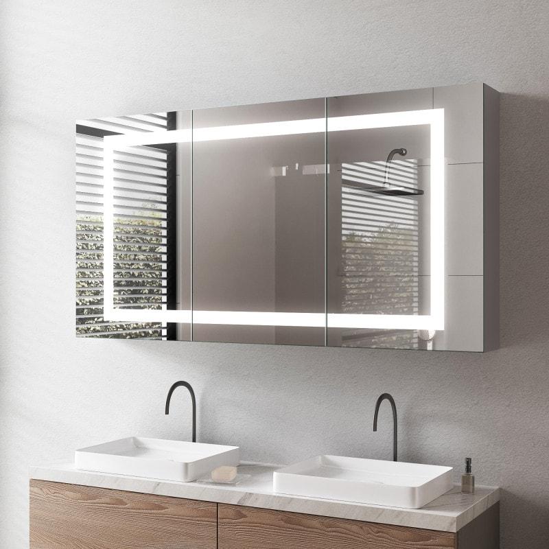 Badschrank aus Aluminium mit Spiegel und LED - Havel Badschrank aus Aluminium mit Spiegel und LED - Havel