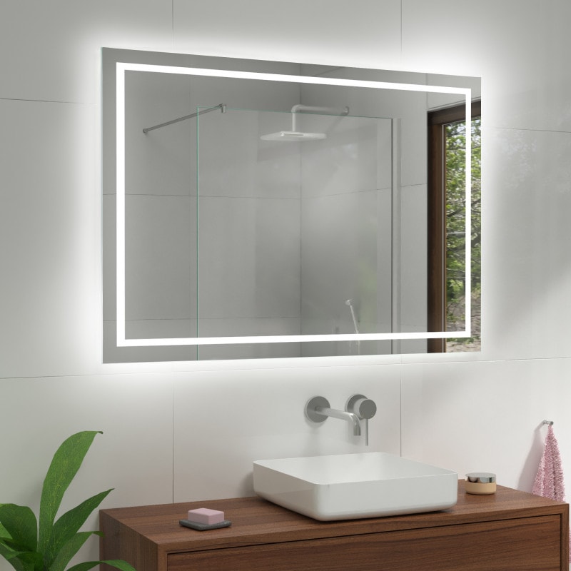 Makoa - Schöner Badspiegel mit Ablage und Rundum LED Beleuchtung
