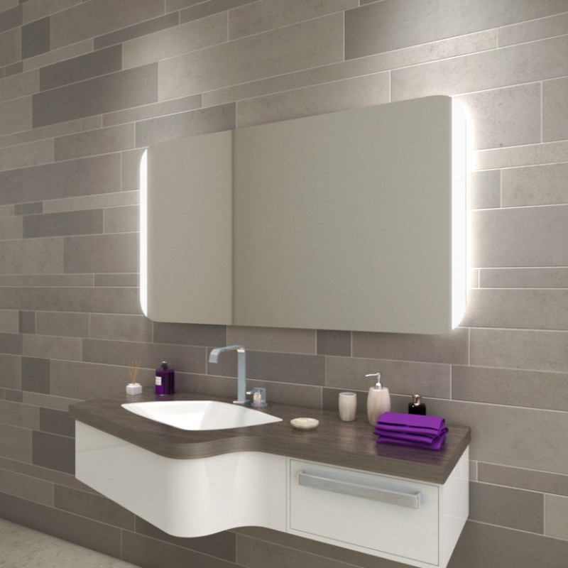 Badspiegel mit abgerundeten Ecken M05L2VR