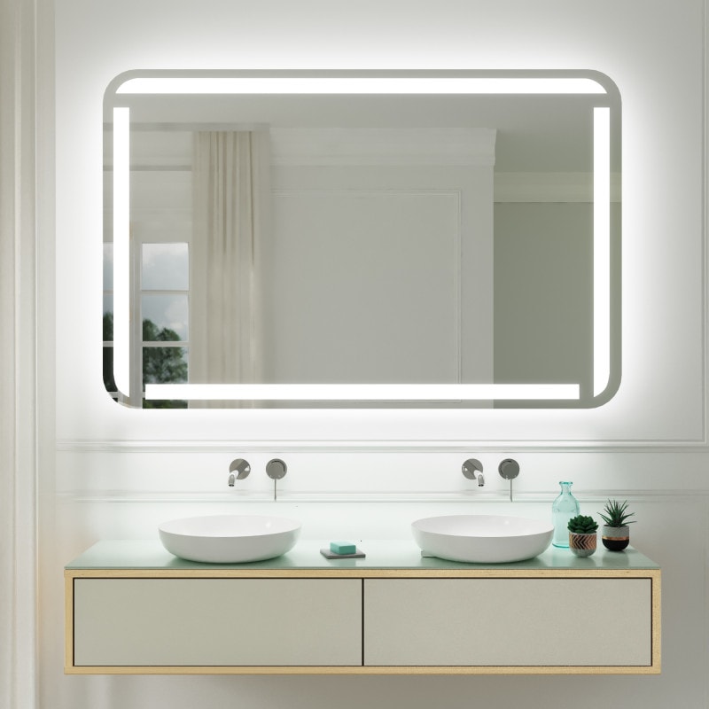 Badspiegel (LED) abgerundet kaufen nach Maß - F589L4R