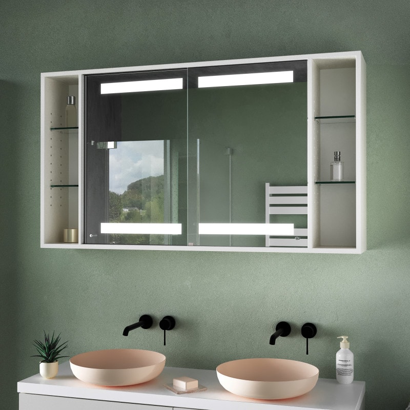 Beleuchteter Bad Spiegelschrank mit Schiebetüren - Gera 2