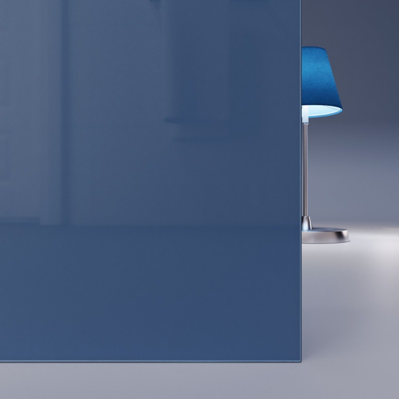Blau lackiertes ESG Glas nach Maß 4mm