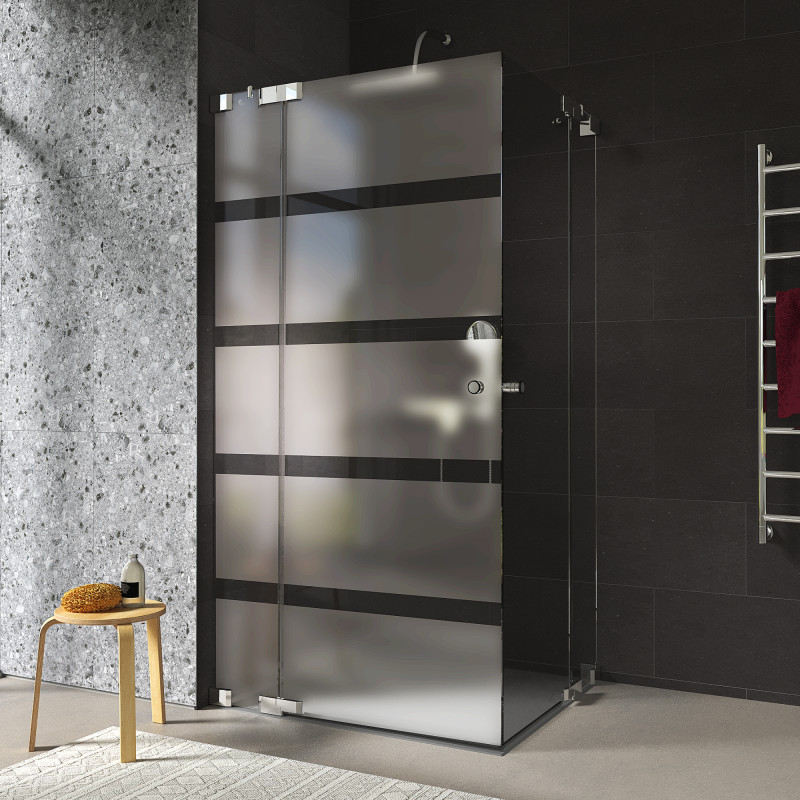 Glas Duschkabine mit Streifen Eckeinstieg AREA 3/209