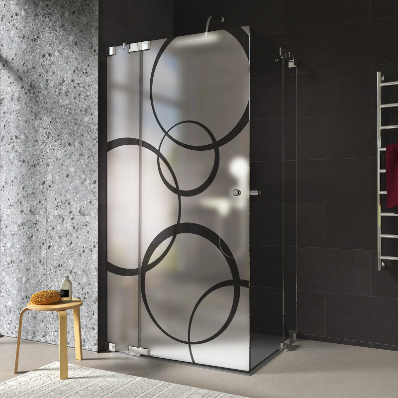 Glas Duschkabine mit Streifen Eckeinstieg CERCO 3/209