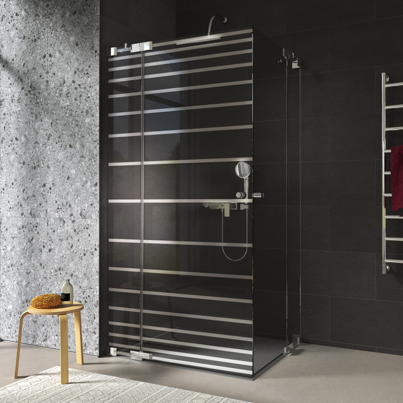 Glas Duschkabine mit Streifen Eckeinstieg FORRADO 1/209