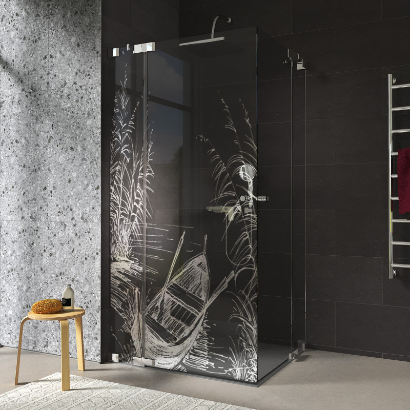 Duschkabine Glas Eckeinstieg BOOT IM SCHILF 209