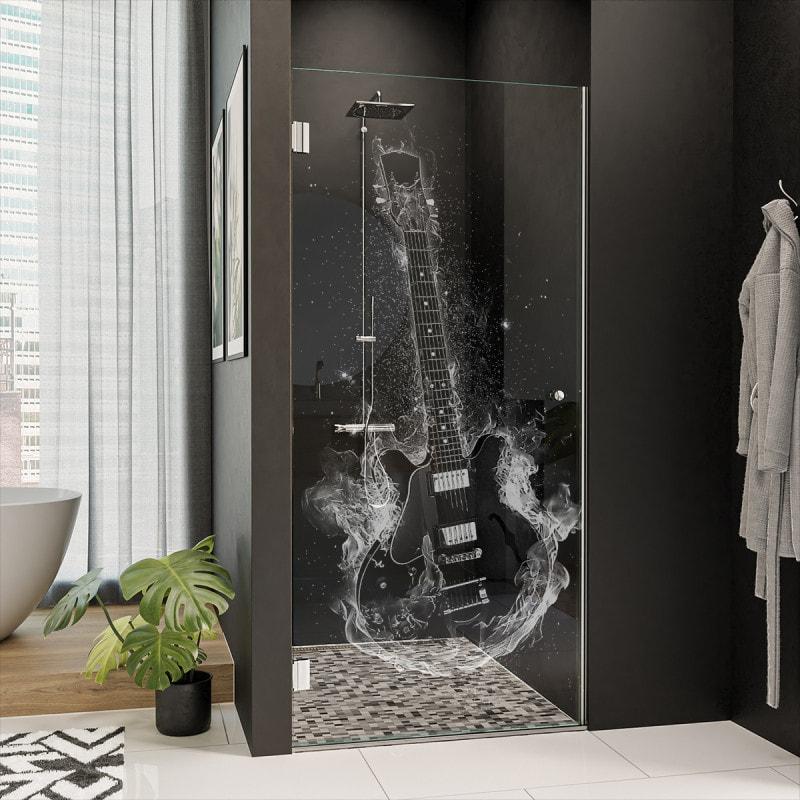 Duschtür Glas mit Motiv GITARRE 101 Duschtür Glas mit Motiv GITARRE 101