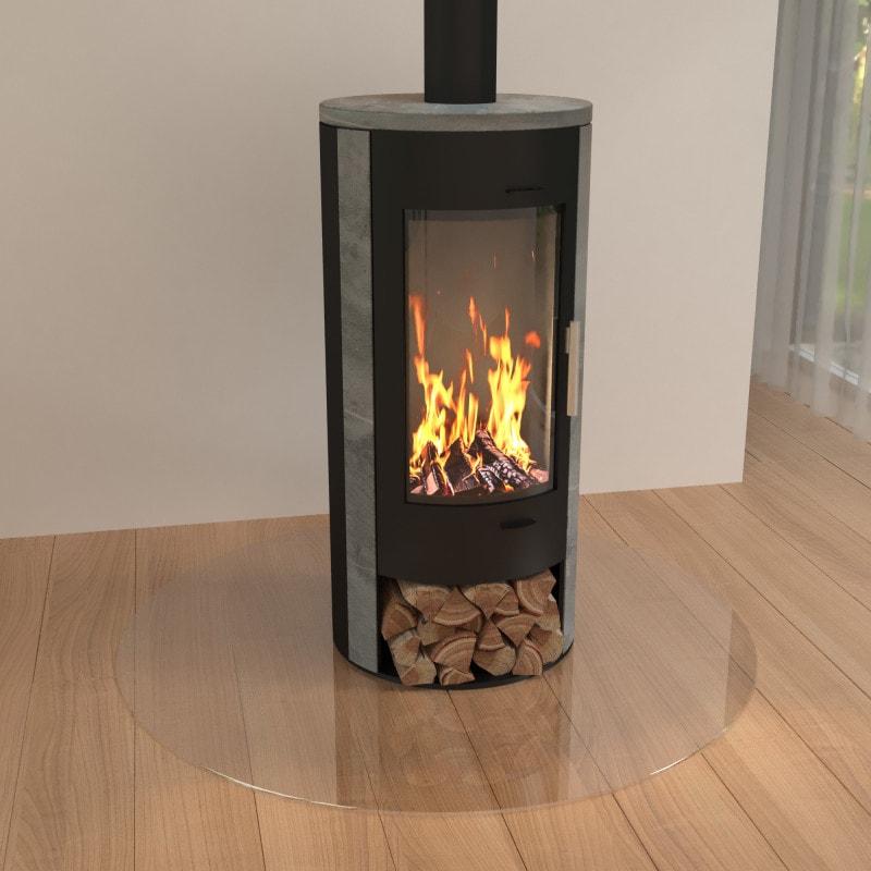 Funkenschutz rund aus 8 mm ESG-Glas Funkenschutz rund aus 8 mm ESG-Glas