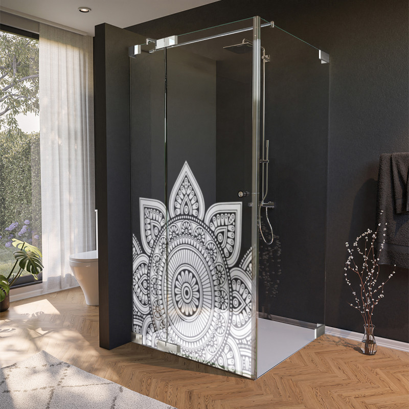 Glas Duschkabine Tür seitlich mit Motiv MANDALA 1/210
