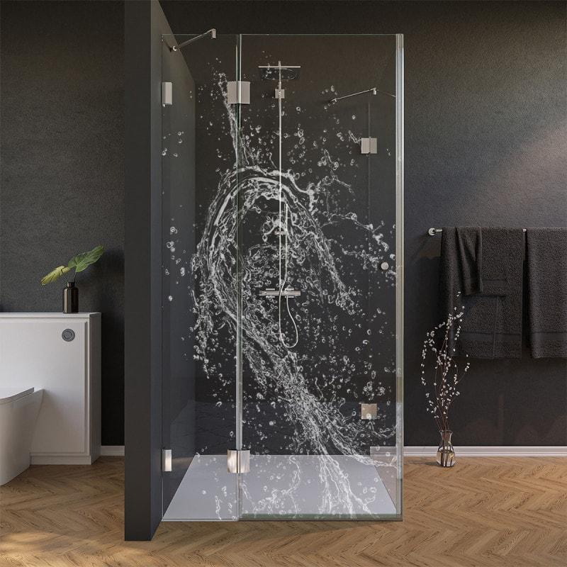Glas Duschkabine Tür seitlich mit Dekor WASSER 2/210