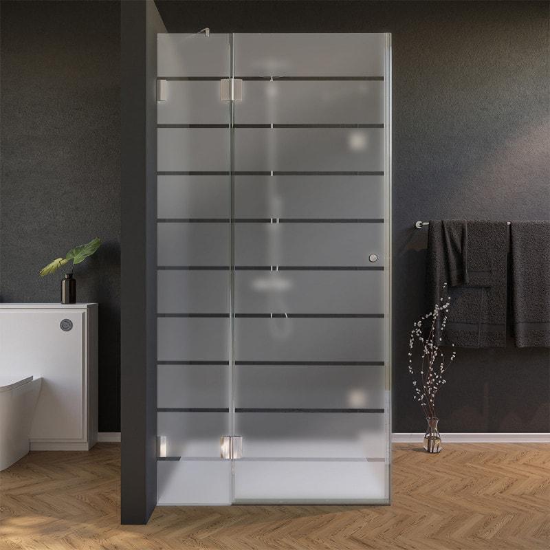 Glas Duschkabine mit Streifen satiniert, Tür seitlich AREA 4/210 Glas Duschkabine mit Streifen satiniert, Tür seitlich AREA 4/210