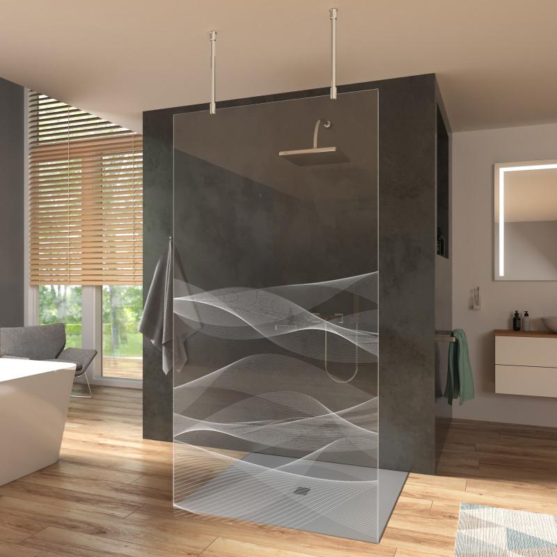 Glas Trennwand freistehend für Walk-in Dusche ARRAY 2