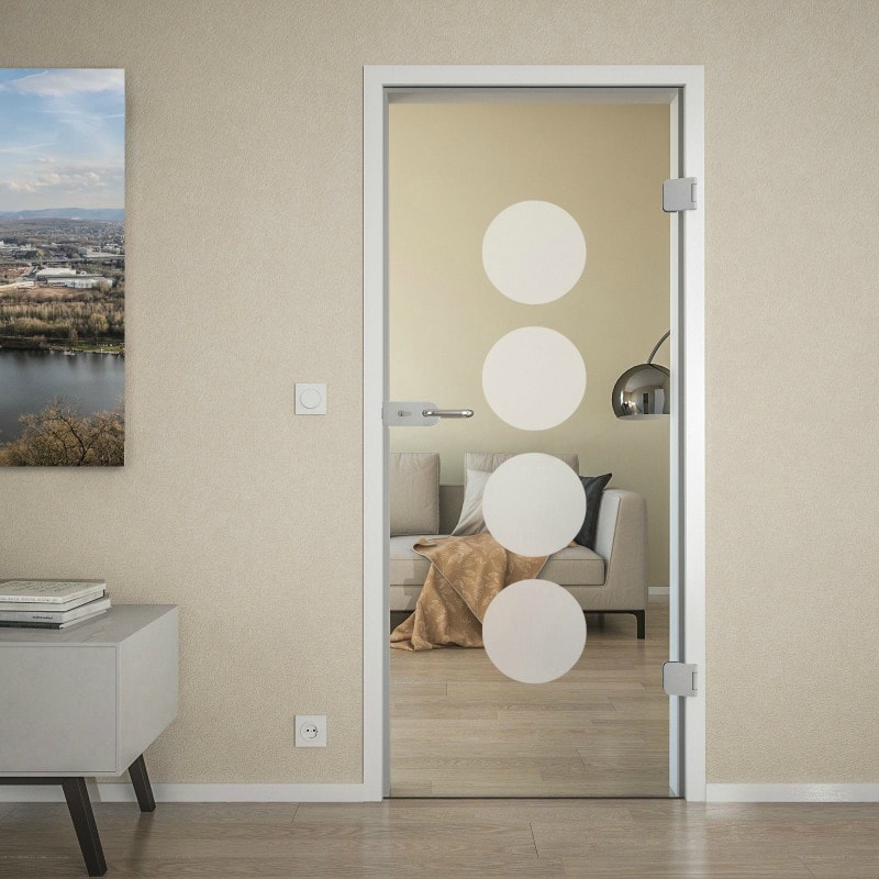 Glas-Zimmertür mit satinierten Kreisen kaufen | Spiegel21