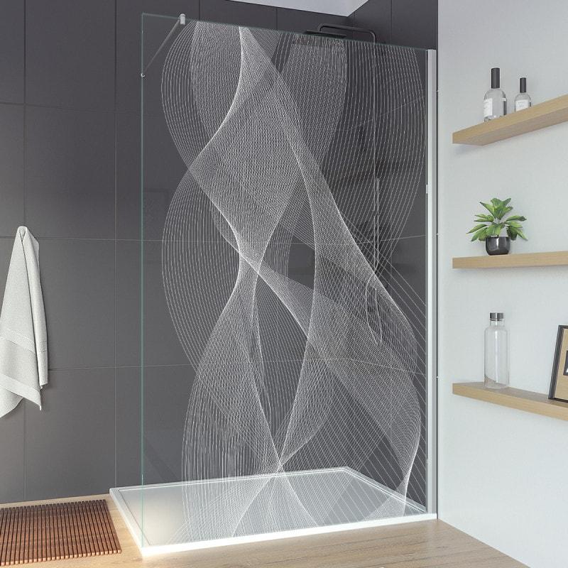 Glasduschwand mit Motiv für begehbare Dusche ARRAY 1T