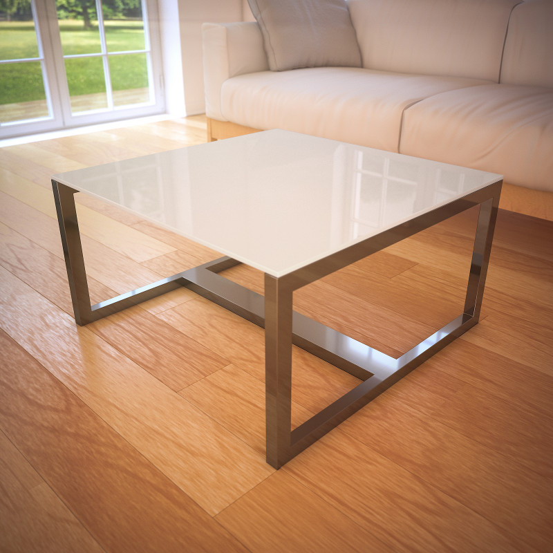 Glasplatte Tisch Creme-Weiß - REF 1013, 6 mm
