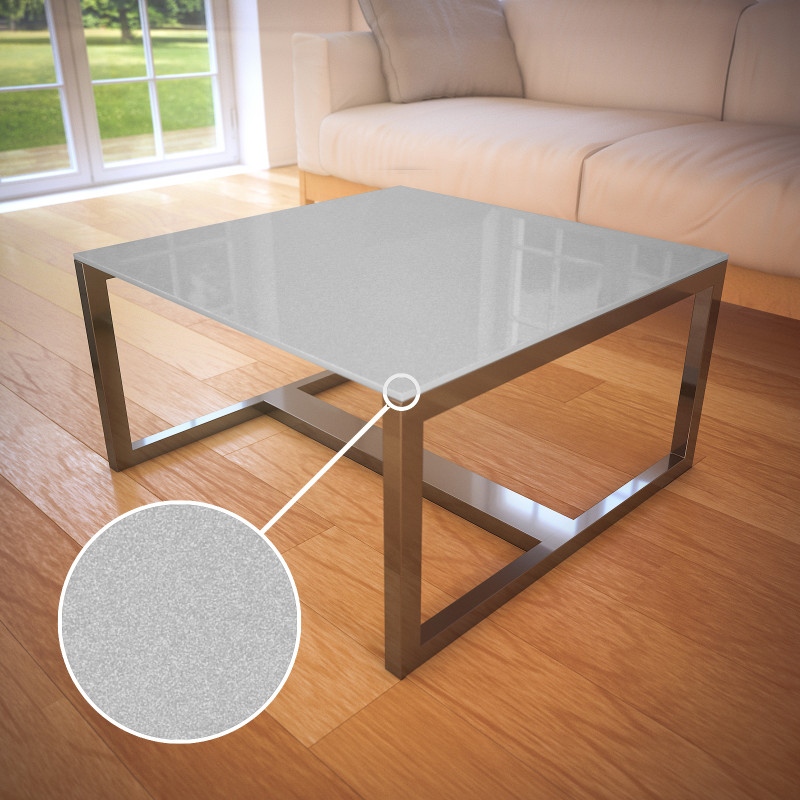 Glasplatte Tisch Grau metallisch glänzend - REF 9007, 6 mm