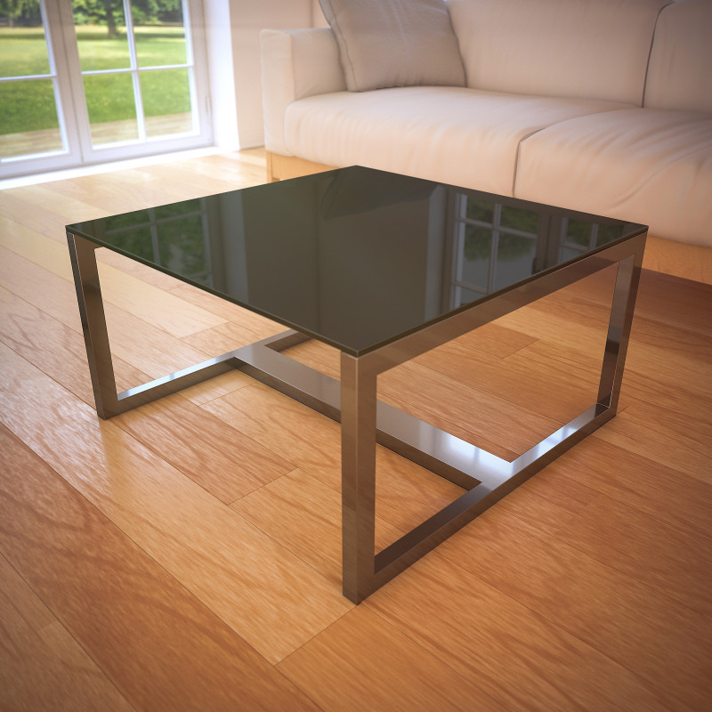 Glasplatte Tisch Schwarz - REF 9005, 6 mm