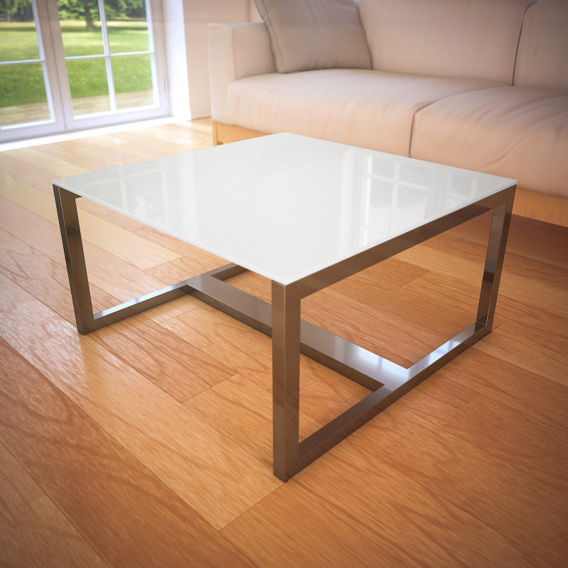 Glasplatte Tisch Weiß / Alpinweiß - REF 9003, 6 mm