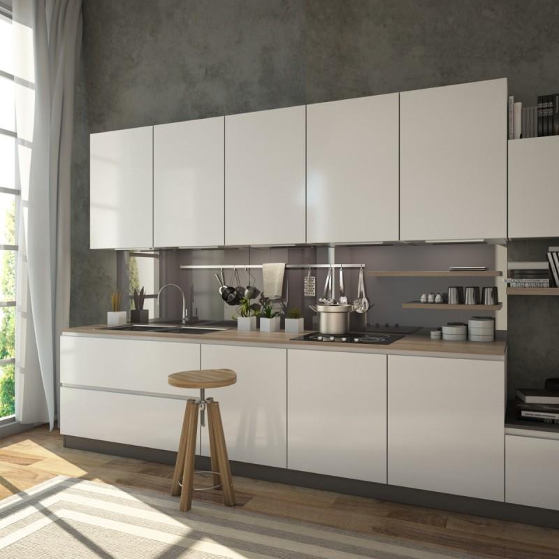 Glasrückwand Metall-Grau / Silber kaufen - REF 9007 - | Spiegel21