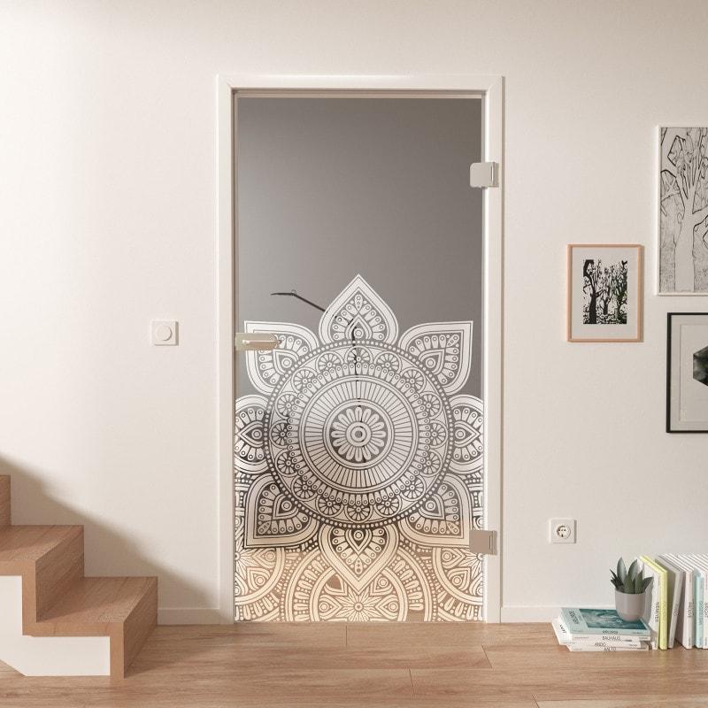 Glastür mit Motiv MANDALA 1