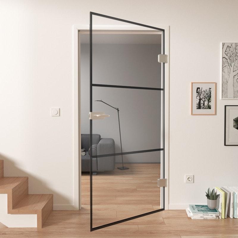 Glastür nach Maß Industrial Design schwarz FRAME 1