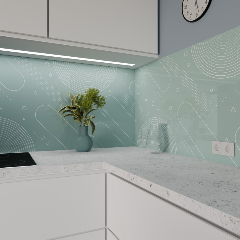 Küchenrückwand ESG Glas 6mm mit keramischen Farbdruck MEMPHIS 3