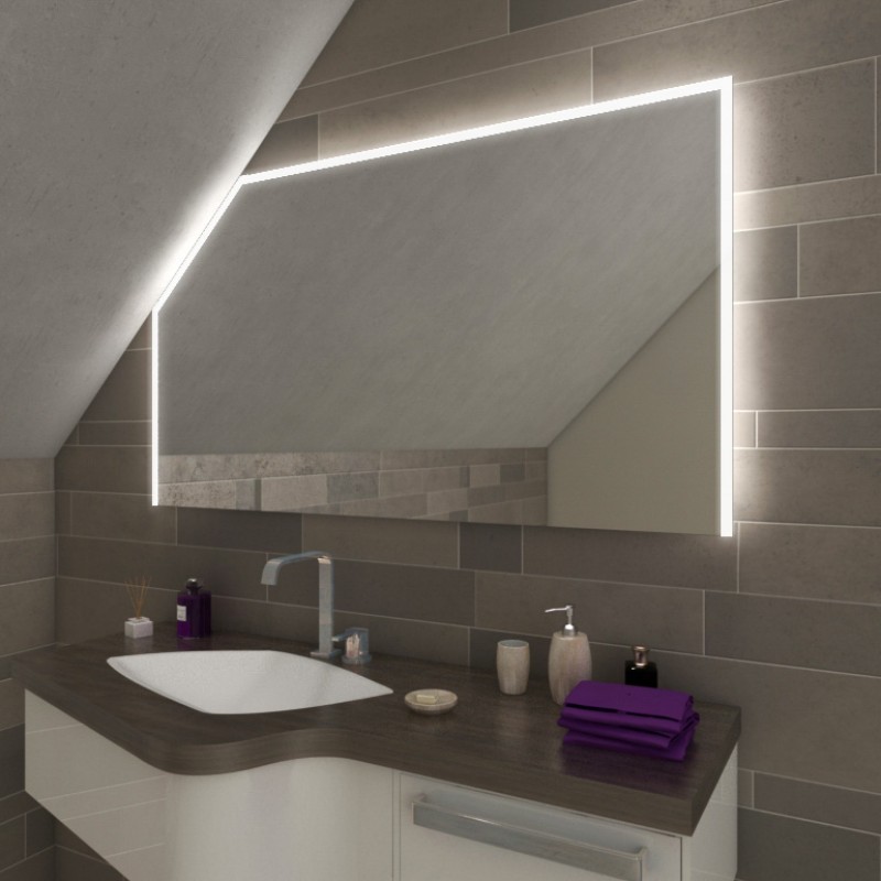LED Badspiegel mit Dachschräge - Azrim