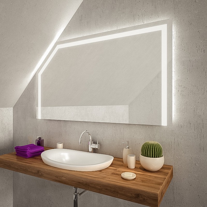 LED Badspiegel mit Dachschräge - Gualaca