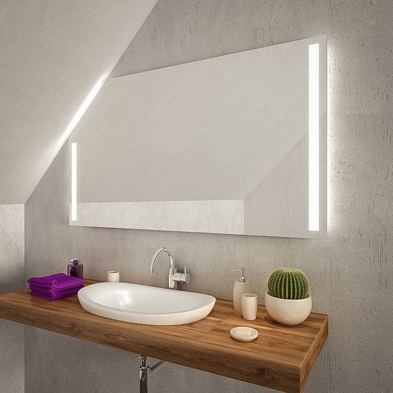 LED Badspiegel mit Dachschräge - SDS022