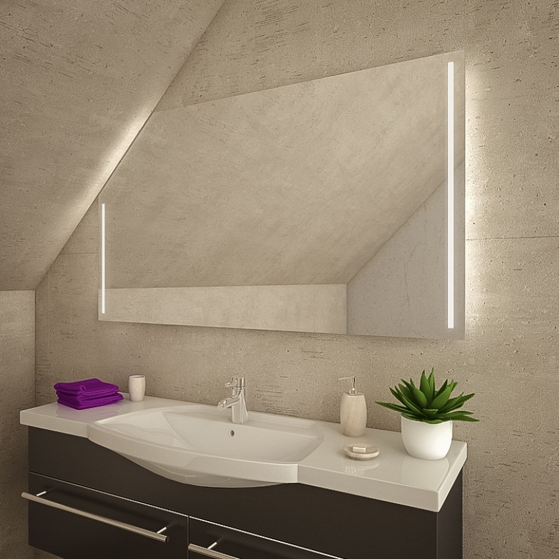LED Badspiegel mit Dachschräge - SDS024